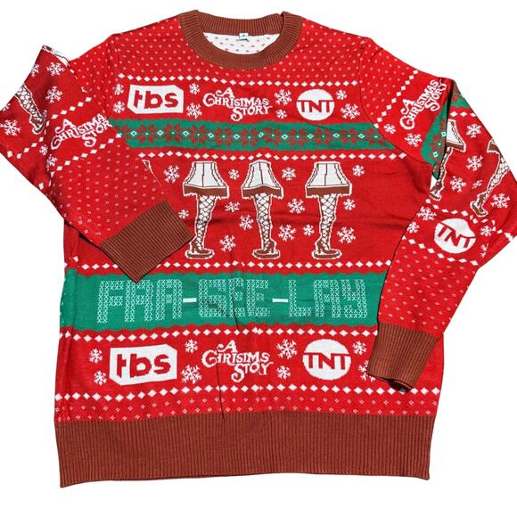 Tipsy Elves A Christmas Story Ugly Sweater, Leg Lamp Fra-Gee-Lay, Size XL, NWT - Picture 1 of 4
